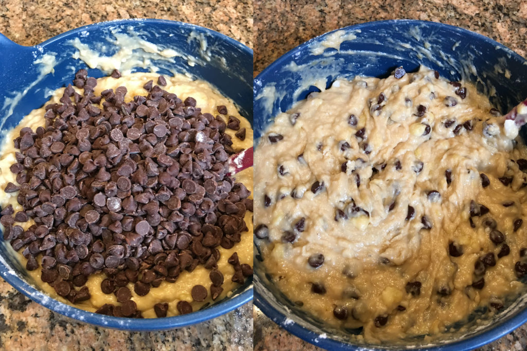 Adding Chocolate Chips to the Batter
