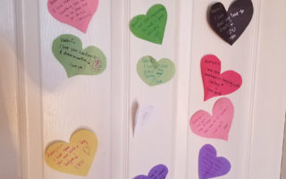 Share love by leaving love notes on a door